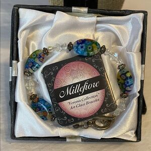 Art Glass Bracelet - Blue and Green